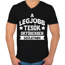 PRINTFASHION Legjobb tesó - Hónappal - Férfi V-nyakú póló - Fekete férfi póló