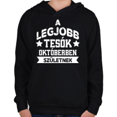 PRINTFASHION Legjobb tesó - Hónappal - Gyerek kapucnis pulóver - Fekete