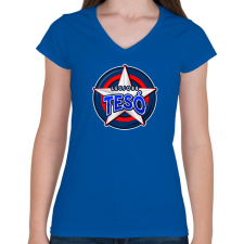 PRINTFASHION LEGJOBB TESO - Női V-nyakú póló - Királykék női póló