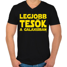 PRINTFASHION Legjobb tesók a Galaxisban Star Wars - Férfi V-nyakú póló - Fekete férfi póló