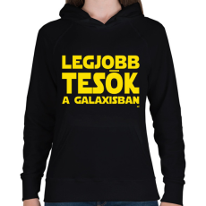 PRINTFASHION Legjobb tesók a Galaxisban Star Wars - Női kapucnis pulóver - Fekete