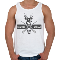 PRINTFASHION Legjobb Vadász Apa - Férfi atléta - Fehér