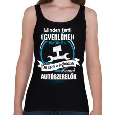 PRINTFASHION Legjobbak lesznek autószerelők - Női atléta - Fekete női trikó