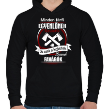 PRINTFASHION Legjobbak lesznek favágók - Férfi kapucnis pulóver - Fekete férfi pulóver, kardigán