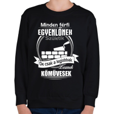 PRINTFASHION Legjobbak lesznek kőművesek - Gyerek pulóver - Fekete gyerek pulóver, kardigán
