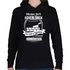 PRINTFASHION Legjobbak lesznek kőművesek - Női kapucnis pulóver - Fekete női pulóver, kardigán