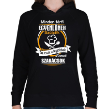 PRINTFASHION Legjobbak lesznek szakácsok - Női kapucnis pulóver - Fekete női pulóver, kardigán