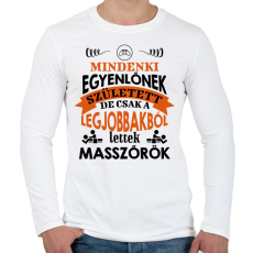 PRINTFASHION Legjobbakból lettek masszőrök - Férfi hosszú ujjú póló - Fehér