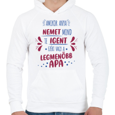 PRINTFASHION Legmenőbb apa - Férfi kapucnis pulóver - Fehér férfi pulóver, kardigán