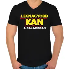 PRINTFASHION LEGNAGYOBB KAN A GALAXISBAN - Férfi V-nyakú póló - Fekete férfi póló