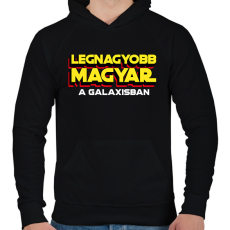 PRINTFASHION LEGNAGYOBB MAGYAR A GALAXISBAN - Férfi kapucnis pulóver - Fekete