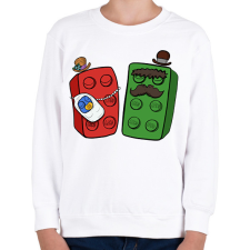 PRINTFASHION Lego család - Gyerek pulóver - Fehér gyerek pulóver, kardigán