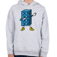 PRINTFASHION Lego dab - Gyerek kapucnis pulóver - Sport szürke