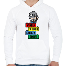 PRINTFASHION Lego PUBG - Férfi kapucnis pulóver - Fehér férfi pulóver, kardigán