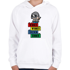 PRINTFASHION Lego PUBG - Gyerek kapucnis pulóver - Fehér gyerek pulóver, kardigán