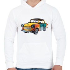 PRINTFASHION LEGO Trabant - Retro autó - Férfi kapucnis pulóver - Fehér férfi pulóver, kardigán
