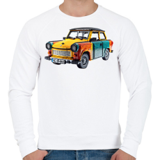 PRINTFASHION LEGO Trabant - Retro autó - Férfi pulóver - Fehér