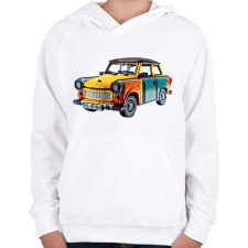 PRINTFASHION LEGO Trabant - Retro autó - Gyerek kapucnis pulóver - Fehér gyerek pulóver, kardigán