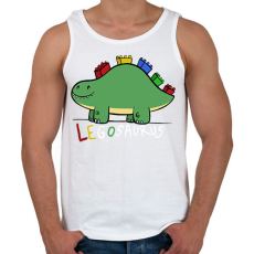 PRINTFASHION Legosaurus - Férfi atléta - Fehér