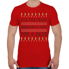 PRINTFASHION LEGSZEBB IDŐSZAK EGY SÖRRE - Férfi póló - Piros férfi póló