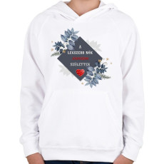 PRINTFASHION Legszebb nők június - Gyerek kapucnis pulóver - Fehér