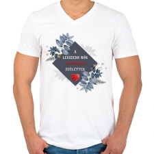 PRINTFASHION Legszebb nők október - Férfi V-nyakú póló - Fehér férfi póló