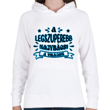 PRINTFASHION Legszuperebb nagybácsi - Női kapucnis pulóver - Fehér női pulóver, kardigán