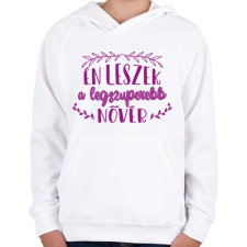 PRINTFASHION Legszuperebb nővér - Gyerek kapucnis pulóver - Fehér gyerek pulóver, kardigán