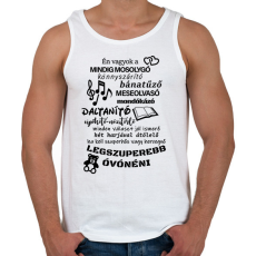 PRINTFASHION Legszuperebb Óvónéni - Férfi atléta - Fehér