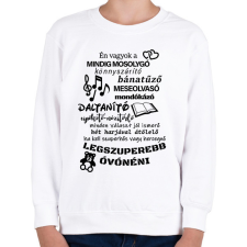 PRINTFASHION Legszuperebb Óvónéni - Gyerek pulóver - Fehér gyerek pulóver, kardigán