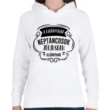 PRINTFASHION Legügyesebb néptáncosok - Hónappal - Női kapucnis pulóver - Fehér női pulóver, kardigán