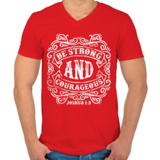 PRINTFASHION Légy erős és bátor - Férfi V-nyakú póló - Piros