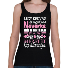 PRINTFASHION Légy kedves a Nővérkével! - Női atléta - Fekete női trikó