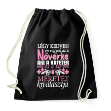 PRINTFASHION Légy kedves a Nővérkével! - Sportzsák, Tornazsák - Fekete tornazsák