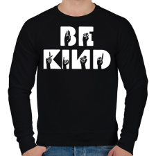 PRINTFASHION Légy kedves - Férfi pulóver - Fekete férfi pulóver, kardigán