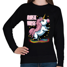 PRINTFASHION Légy önmagad - Unikornis malac - Női pulóver - Fekete női pulóver, kardigán