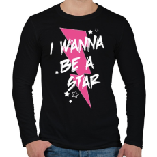 PRINTFASHION Légy sztár - Férfi hosszú ujjú póló - Fekete