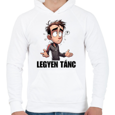 PRINTFASHION Legyen tánc - vicces mém karikatúra - Férfi kapucnis pulóver - Fehér