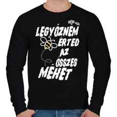 PRINTFASHION Legyőzném érted az összes méhet - páros minta - Férfi pulóver - Fekete