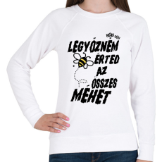 PRINTFASHION Legyőzném érted az összes méhet - páros minta - Női pulóver - Fehér