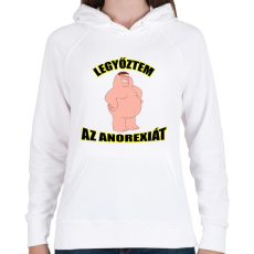 PRINTFASHION Legyőztem az anorexiát - Női kapucnis pulóver - Fehér