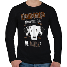 PRINTFASHION Lehet élni, de minek? - Dalmata - Férfi hosszú ujjú póló - Fekete