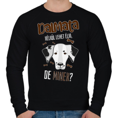 PRINTFASHION Lehet élni, de minek? - Dalmata - Férfi pulóver - Fekete