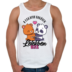 PRINTFASHION Lélekben ikrek - Férfi atléta - Fehér