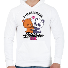 PRINTFASHION Lélekben ikrek - Férfi kapucnis pulóver - Fehér férfi pulóver, kardigán