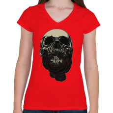 PRINTFASHION Lélekfaló - Női V-nyakú póló - Piros