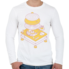 PRINTFASHION Lemezlejátszó - Férfi hosszú ujjú póló - Fehér