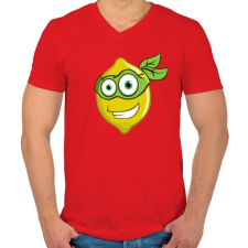 PRINTFASHION Lemon Hero - Férfi V-nyakú póló - Piros férfi póló