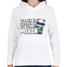 PRINTFASHION Lennék én szerény ha volna mire - Női kapucnis pulóver - Fehér