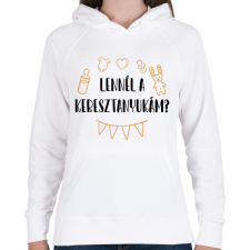 PRINTFASHION Lennél a keresztanyukám? - Női kapucnis pulóver - Fehér női pulóver, kardigán